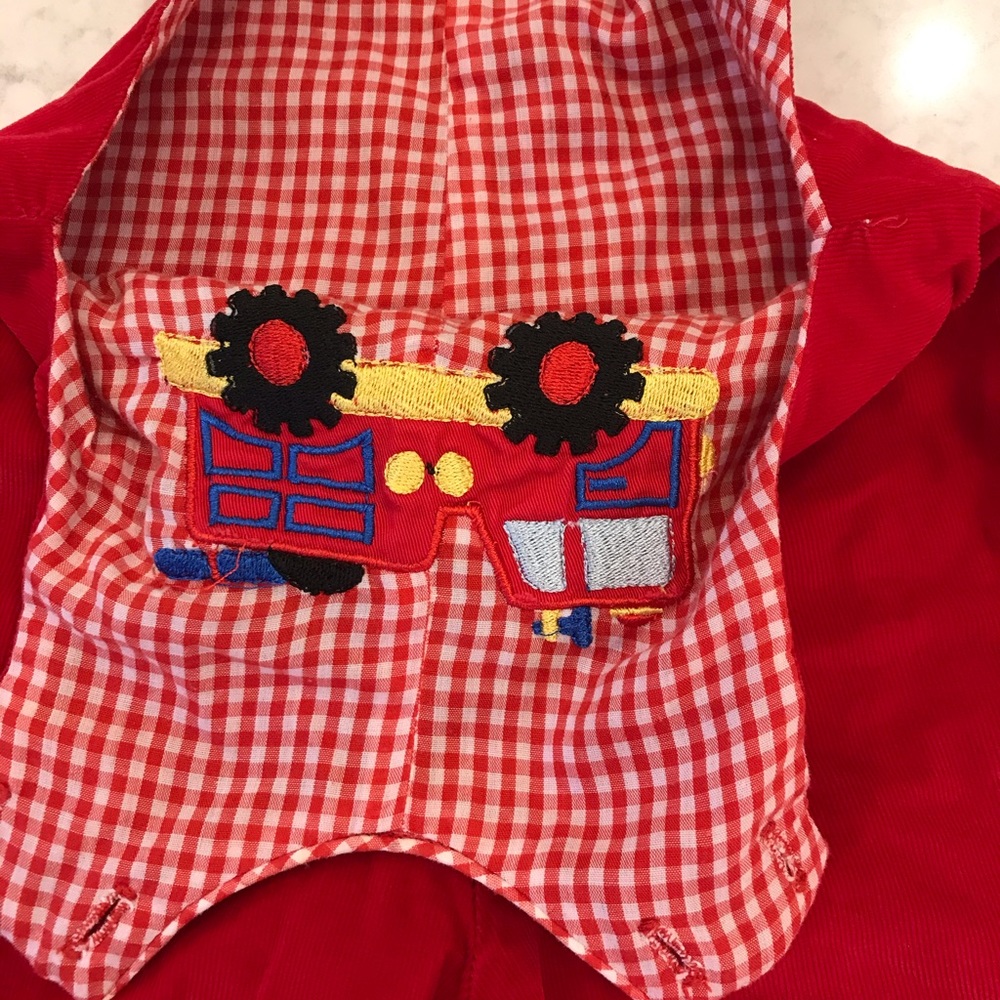 Reversible red Overalls - Picture 3 of 8